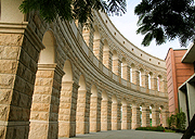 Pillar series inside Colosseum-shaped gymnasium