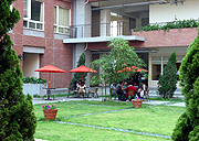 Coffee shop at a corner of courtyard of Health Sci. Building