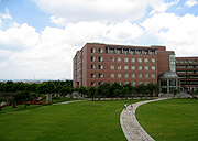 Grass field in front of computer Sci. Building