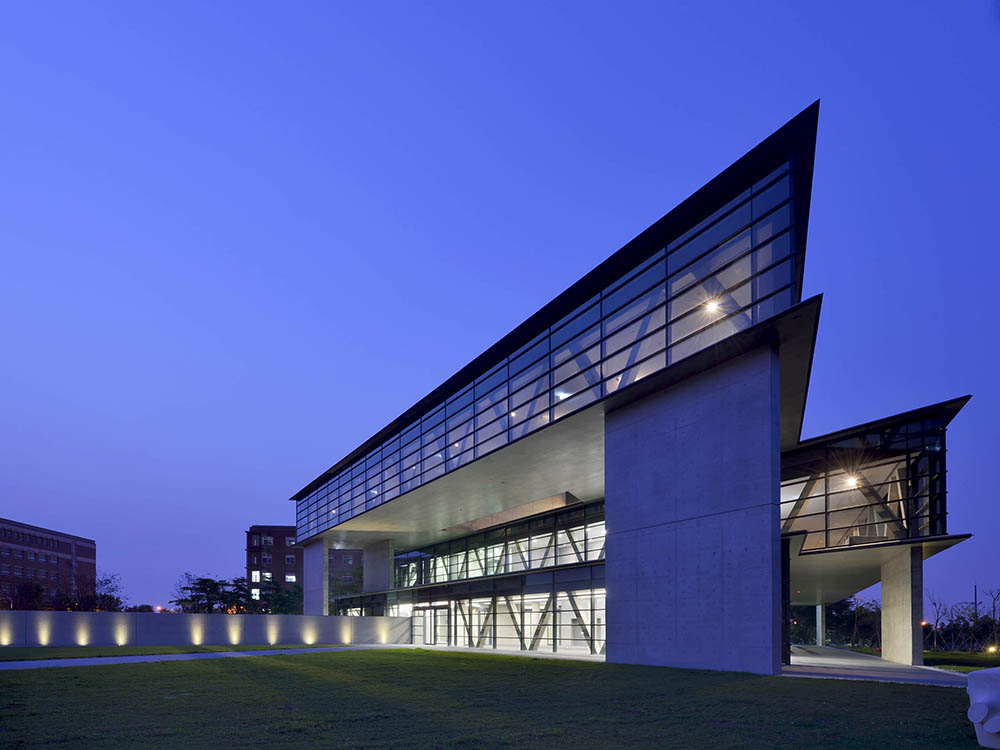 Asia Museum of Modern Art in night Asia Museum of Modern Art in night