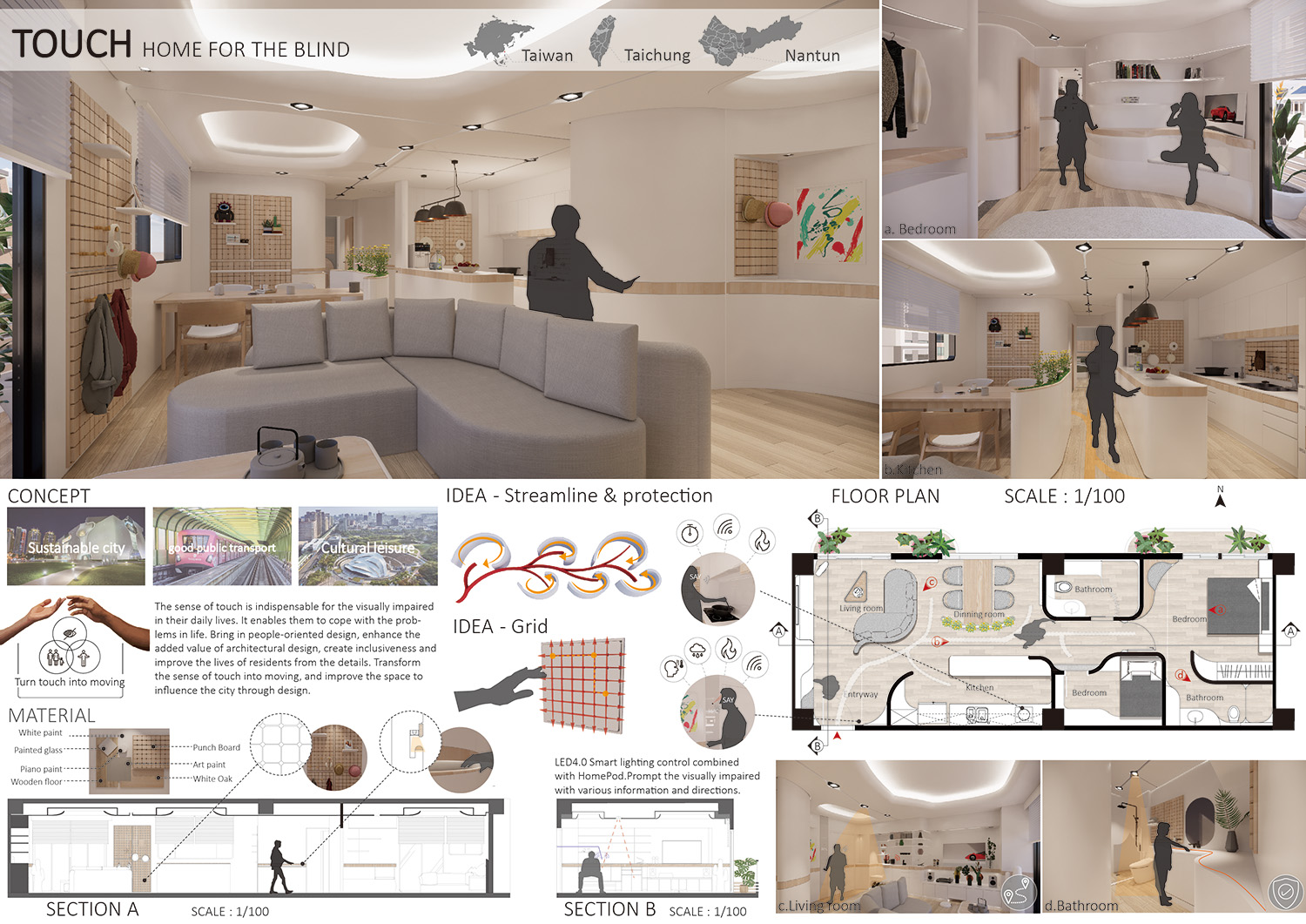 Shao- Xuan Qiu and Wei-Yun Xu won two prizes in "Interior Design of Apartment" and "Interior House Interior Design" at the same time