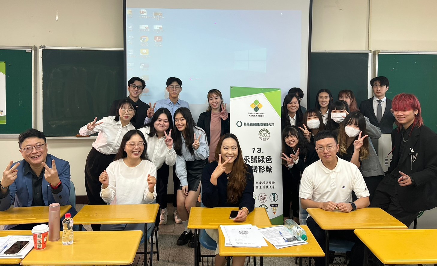 Students from Asia University participated in the hackathon, engaging effectively with the corporate sponsors, and presenting innovative solutions