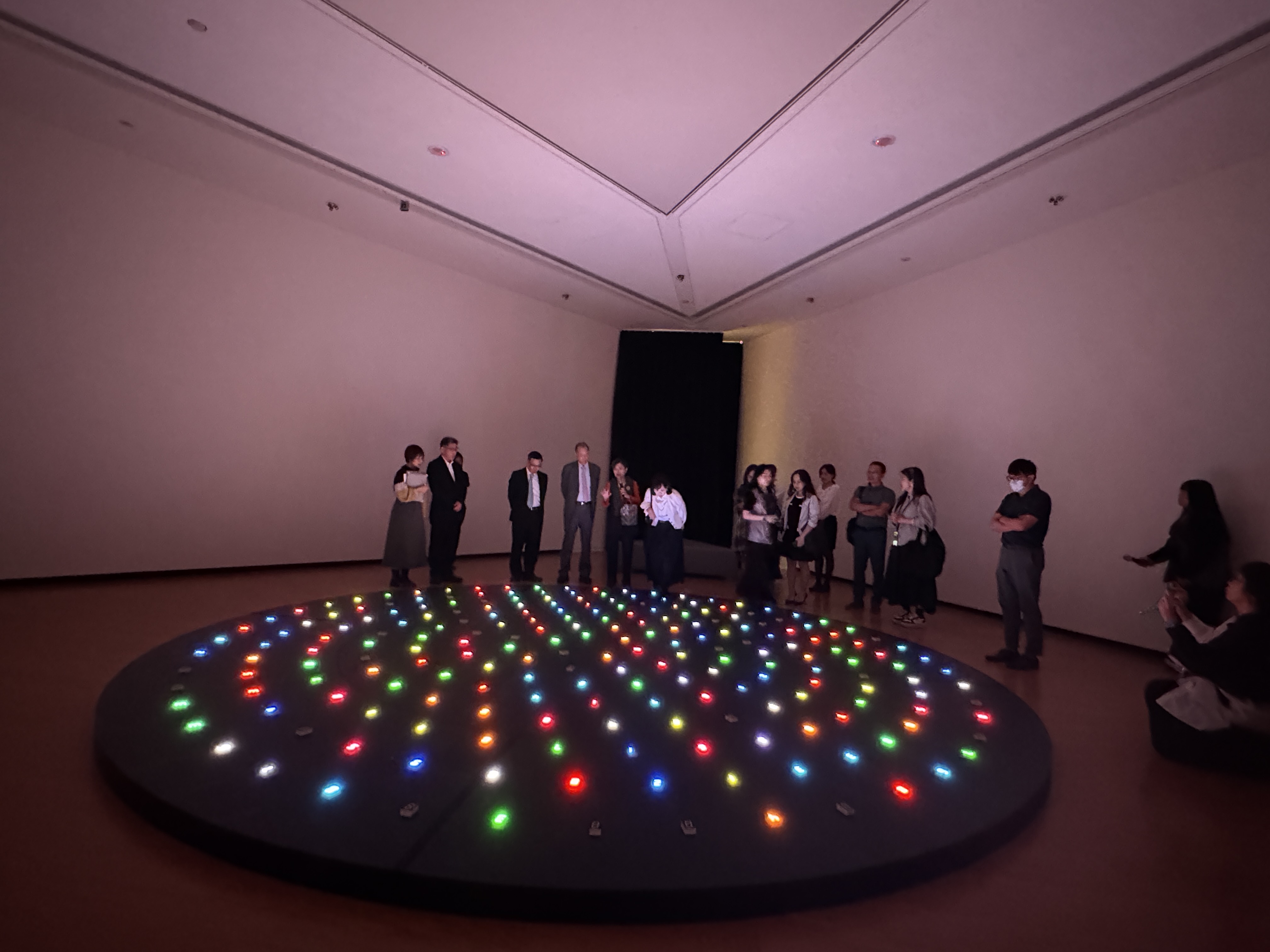 Miyajima’s new work "Mutual Ten Worlds," responding to Buddhist cosmology and Ando’s triangular space